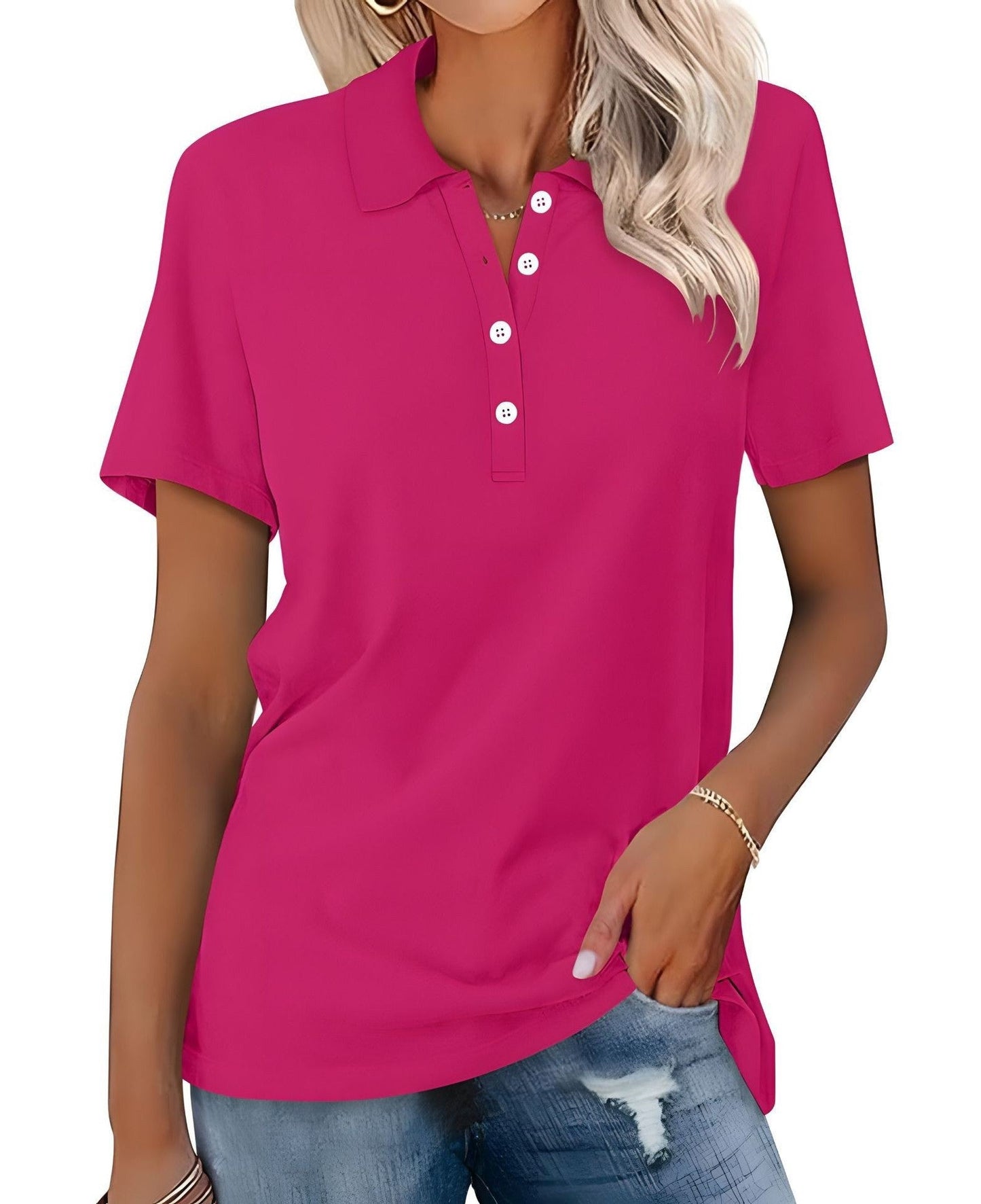 Julia™ - Hengittävä Polo-paita, jossa on Tyylikäs Ulkonäkö