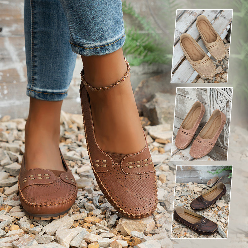 Krista™ | Nahkaloaferit vintage-tyylillä