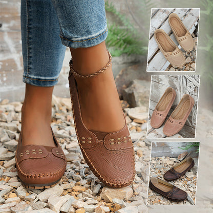 Krista™ | Nahkaloaferit vintage-tyylillä