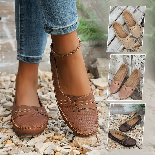 Krista™ | Nahkaloaferit vintage-tyylillä